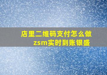 店里二维码支付怎么做 zsm实时到账银盛